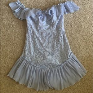 Lace off the Shoulder Pleated Ruffle Dress (Saints Secrets)